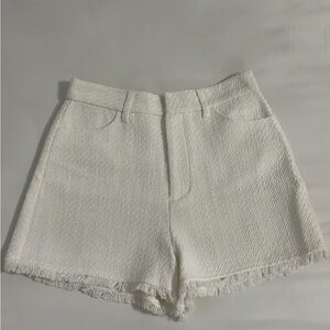 Zara White Tweed Shorts